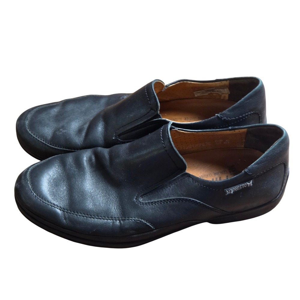 Mephisto Mens Edlef Air-Jet Leather Slip On Dress Loafers 10.5 Black Corpcore